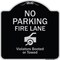 Signmission Designer Series-No Parking Fire Lane With Graphic Violators Booted Or Towed, 18" x 18", BS-1818-9962 A-DES-BS-1818-9962 - alternate 1